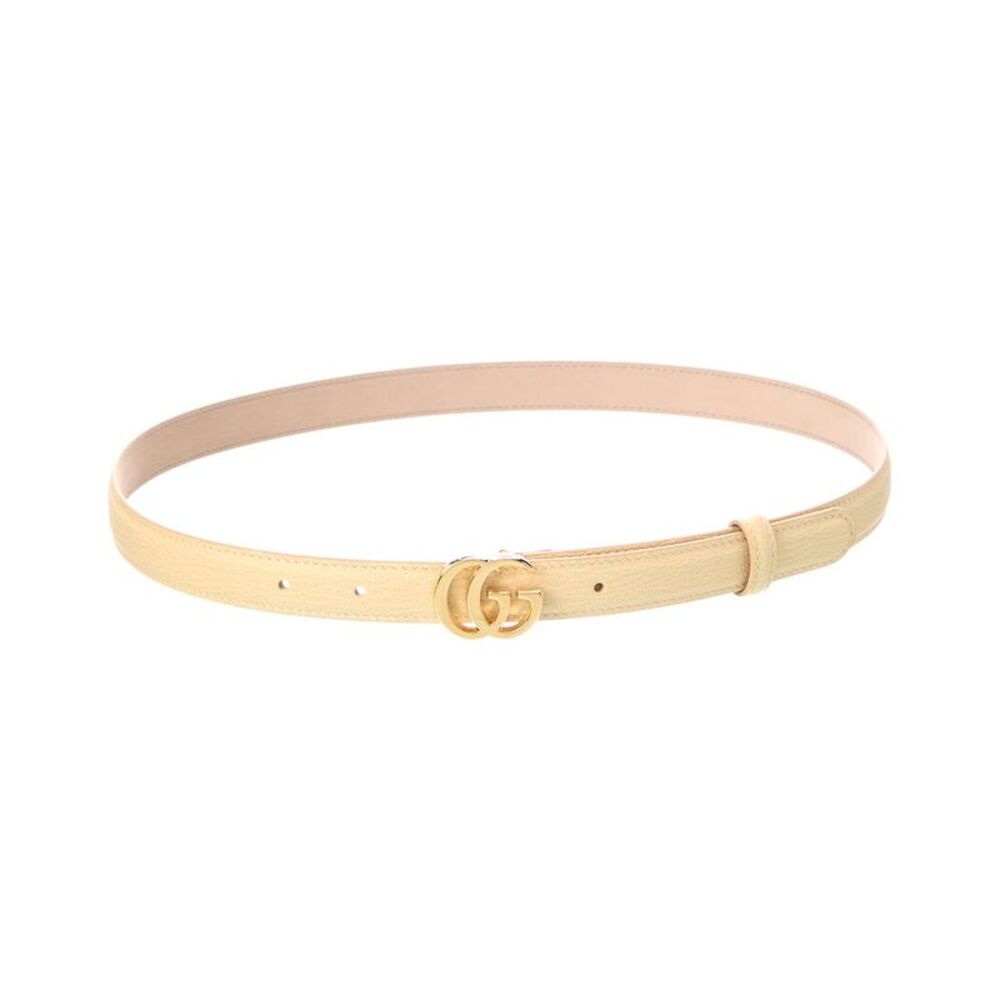 Gucci Gg Leather Belt, Beige